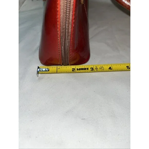 Christian Florence Made In Italy Leather HandBag Red With Brown Handle Dust Bag - Picture 15 of 15